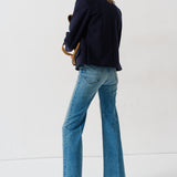 The Petite Crease Jean in Worn Indigo