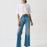 The Petite Crease Jean in Worn Indigo