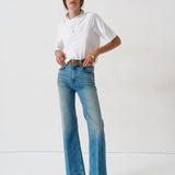 The Petite Crease Jean in Worn Indigo