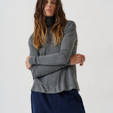 The Draped Turtleneck in Charcoal
