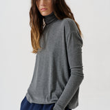 The Draped Turtleneck in Charcoal