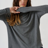 The Draped Turtleneck in Charcoal