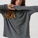 The Draped Turtleneck in Charcoal