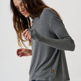The Draped Turtleneck in Charcoal