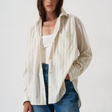 The Essential Shirt in Ivory Stripe