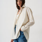 The Essential Shirt in Ivory Stripe