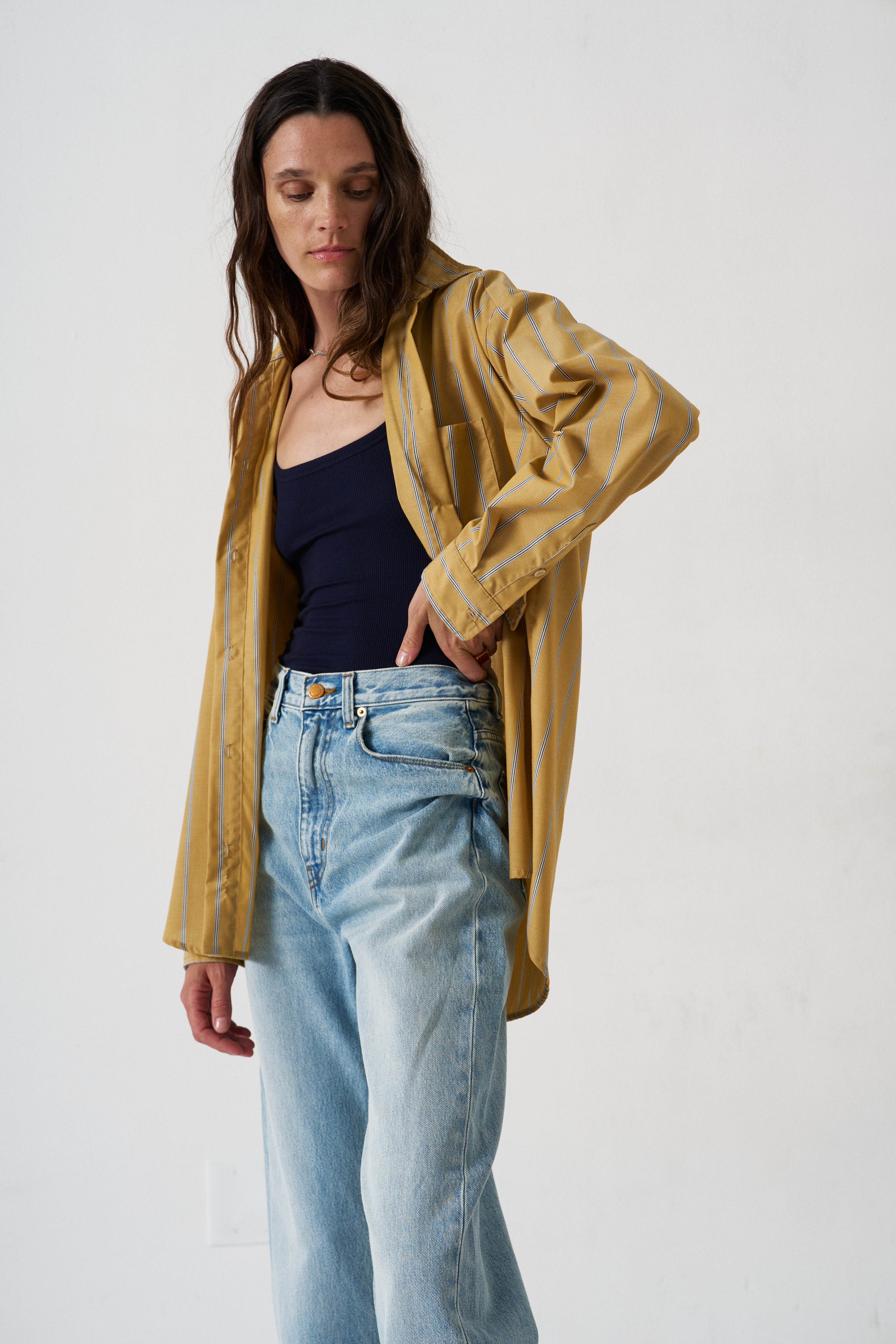The Essential Shirt in Golden Stripe