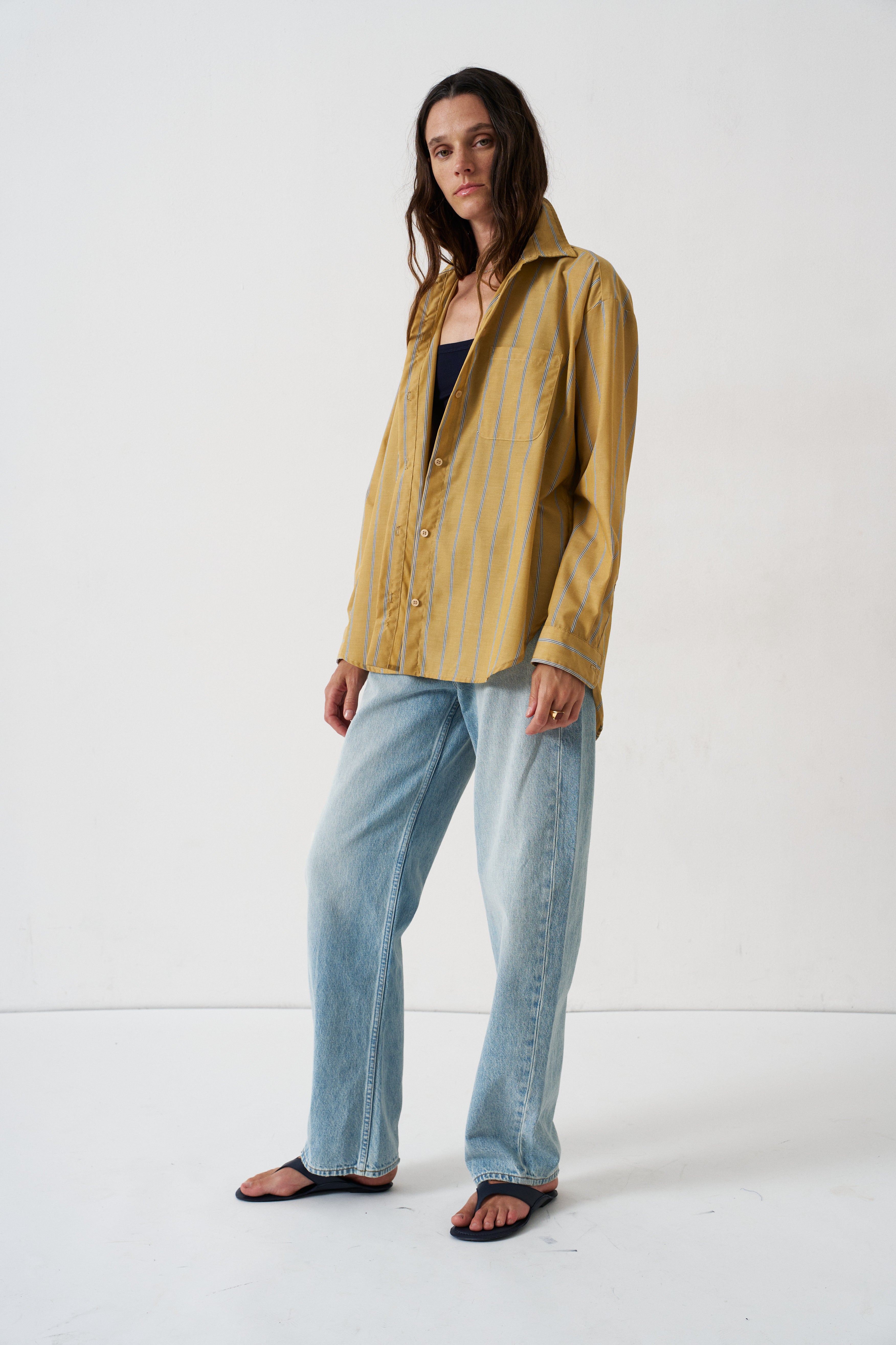 The Essential Shirt in Golden Stripe