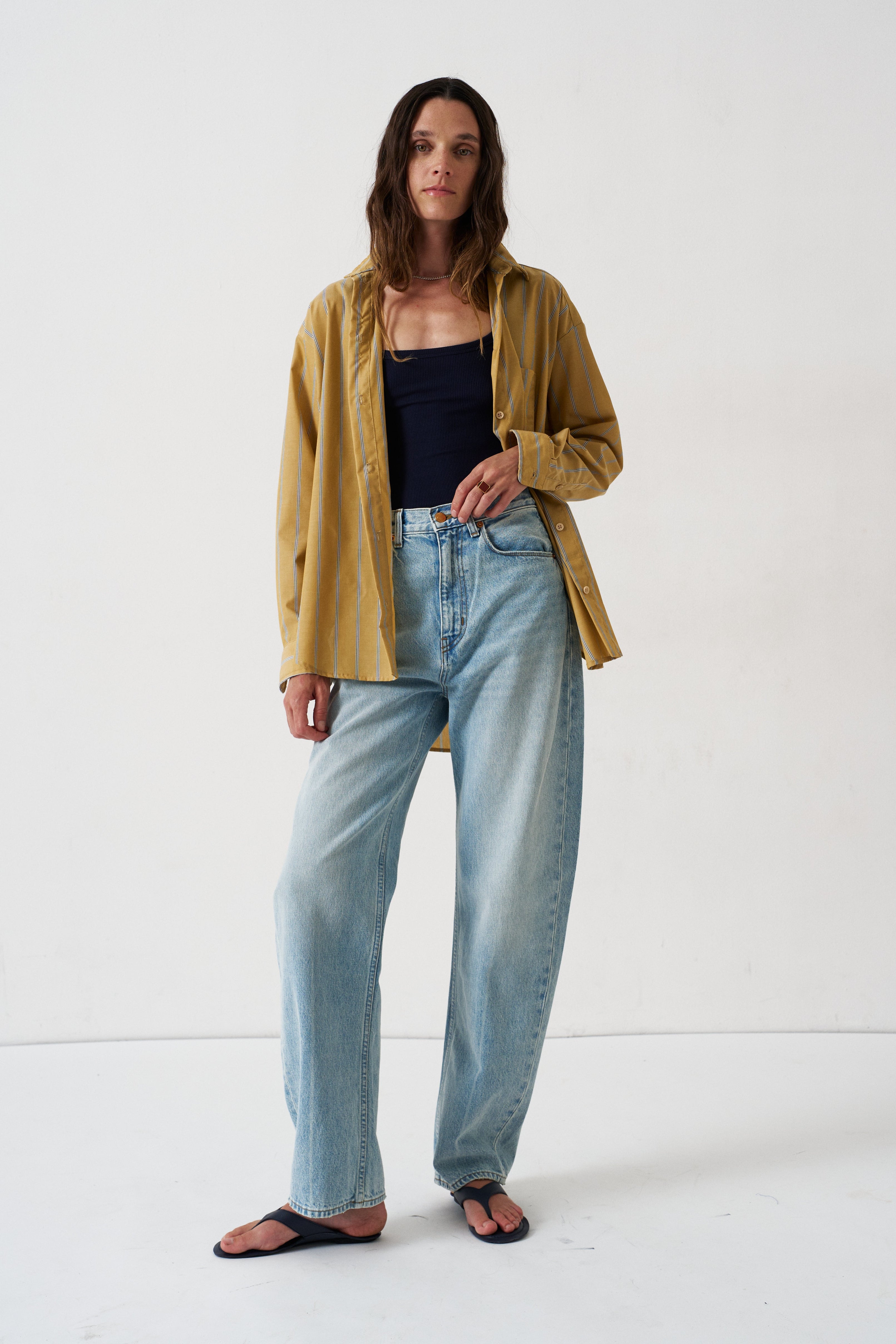 The Essential Shirt in Golden Stripe