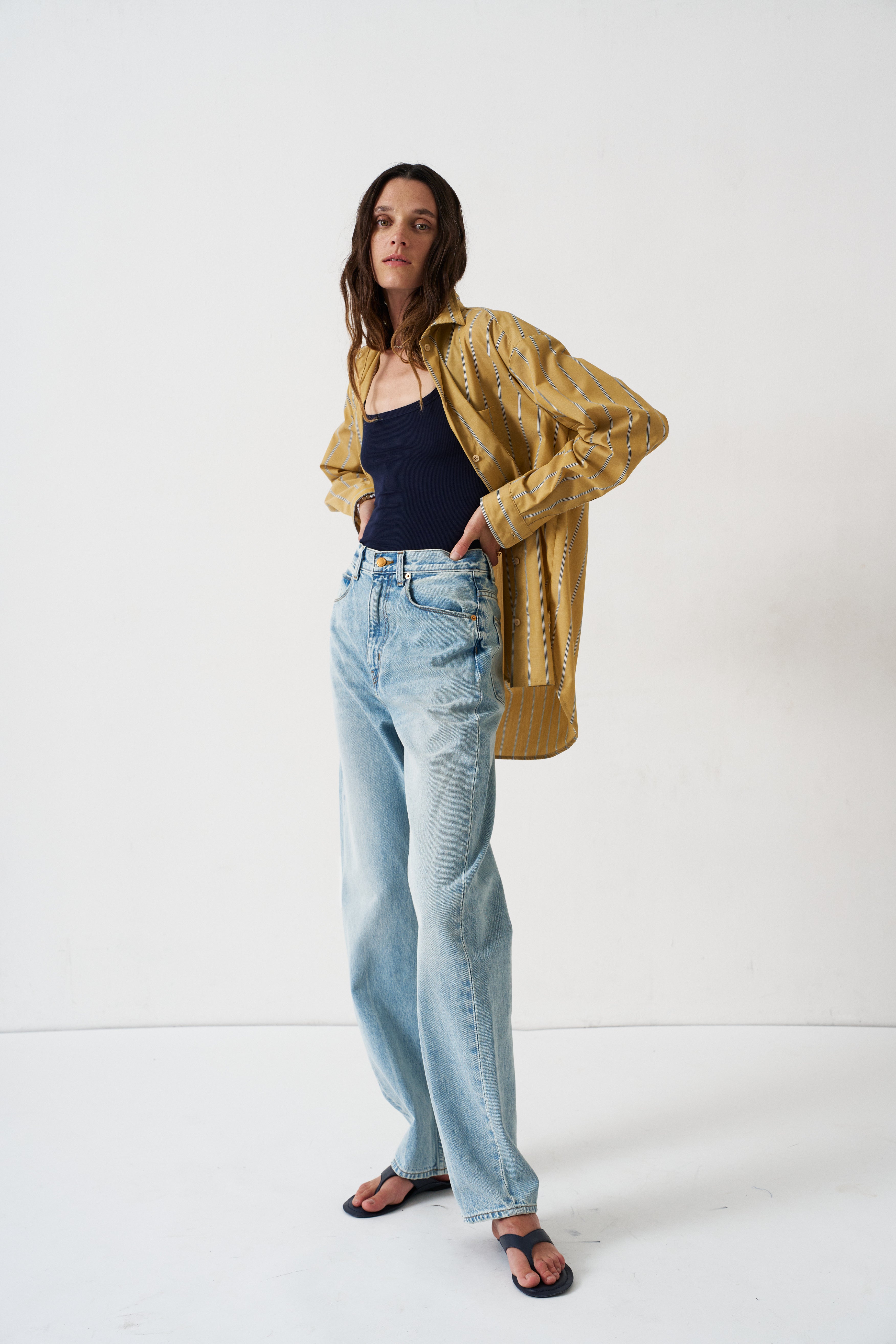 The Essential Shirt in Golden Stripe