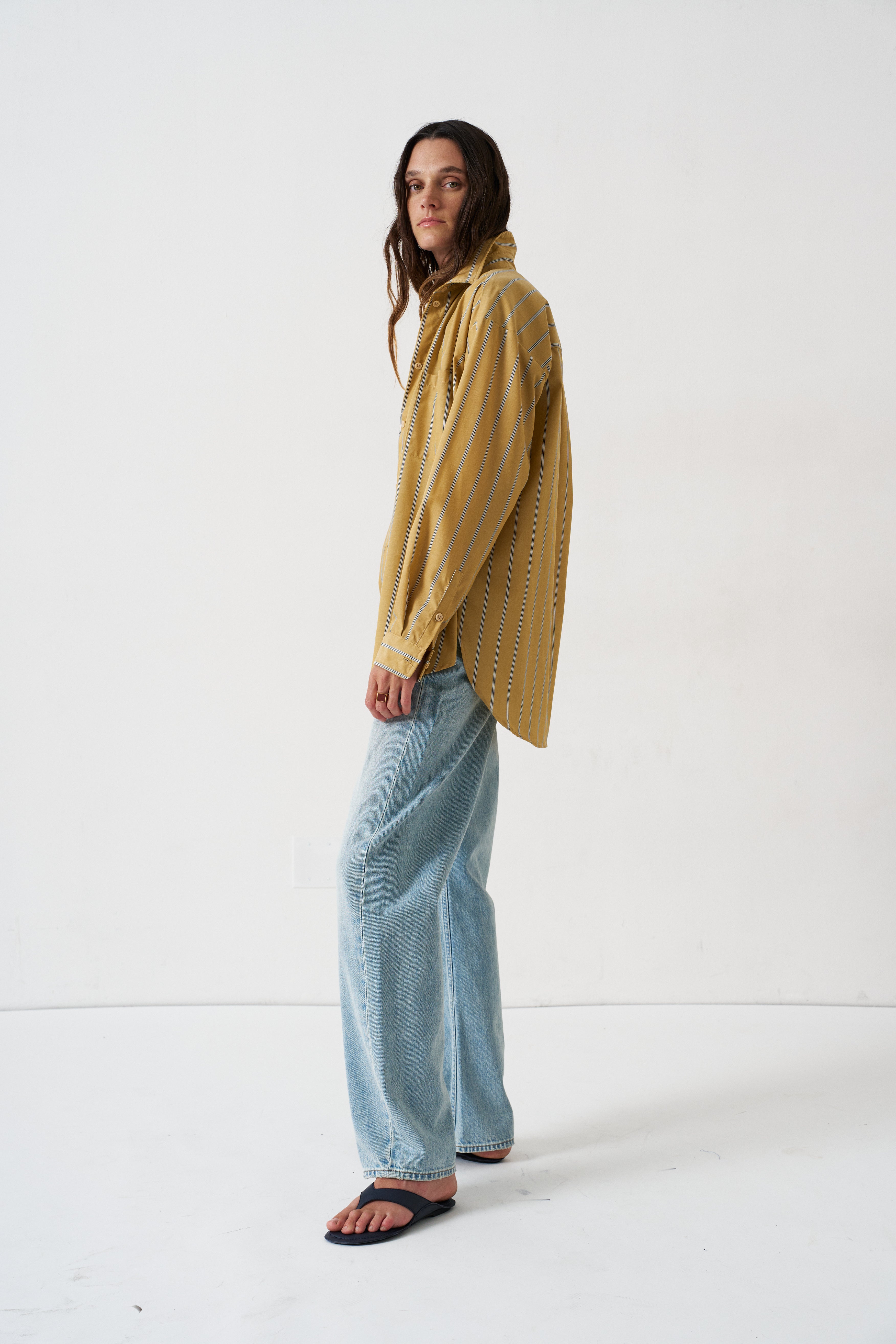 The Essential Shirt in Golden Stripe