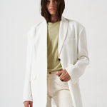 The Linen Oversized Blazer in White