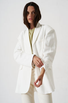 The Linen Oversized Blazer in White