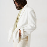 The Linen Oversized Blazer in White