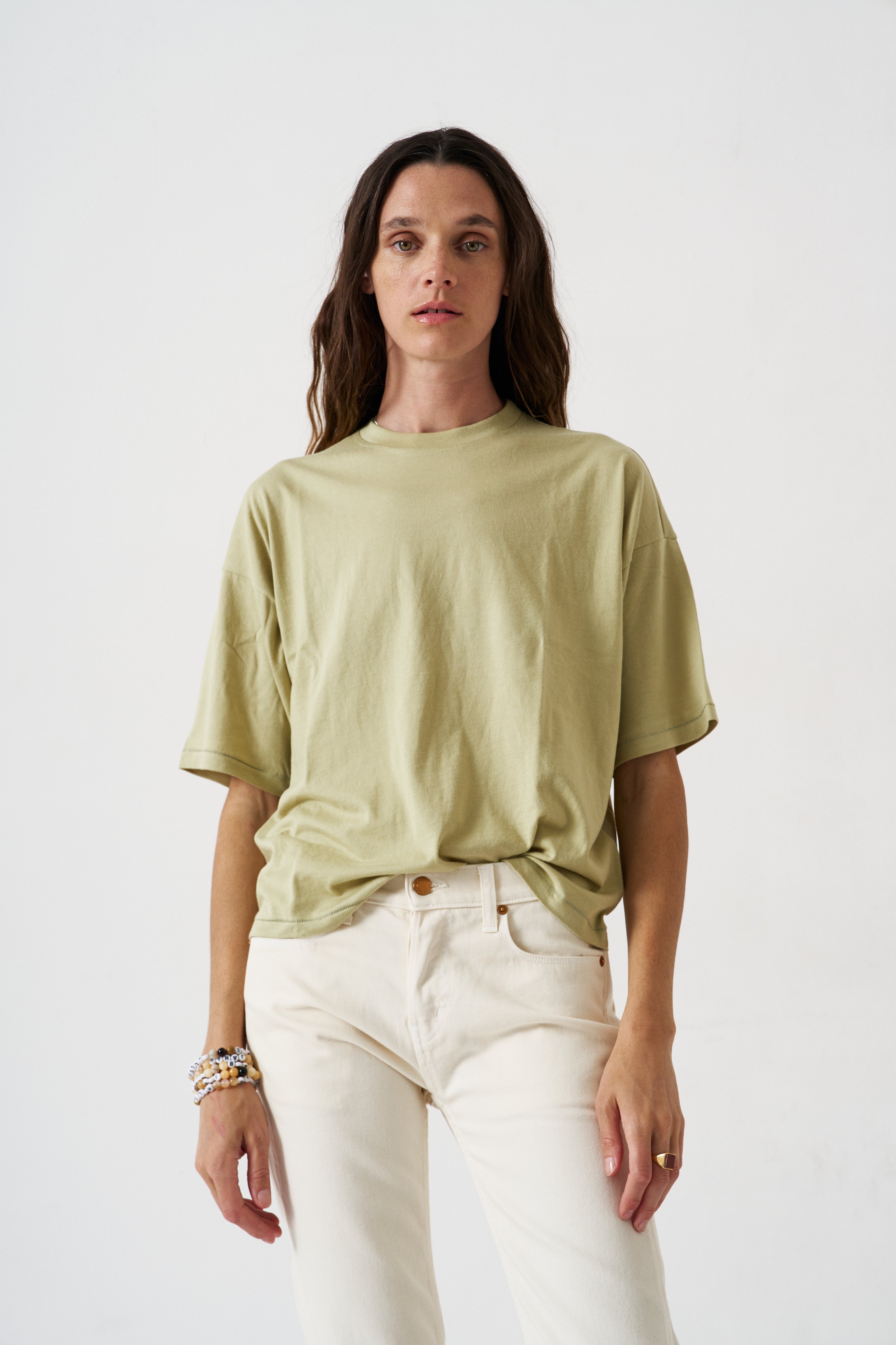The Draped Tee in Pistachio