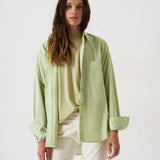 The Weekend Shirt in Lime Stripe