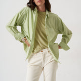 The Weekend Shirt in Lime Stripe
