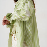 The Weekend Shirt in Lime Stripe