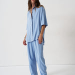 The Silk Arc Pant in Sky Blue
