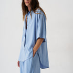 The Silk Arc Pant in Sky Blue