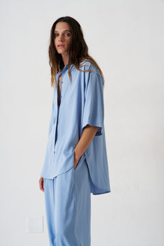 The Silk Arc Pant in Sky Blue