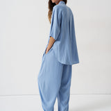 The Silk Arc Pant in Sky Blue