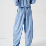 The Silk Arc Pant in Sky Blue