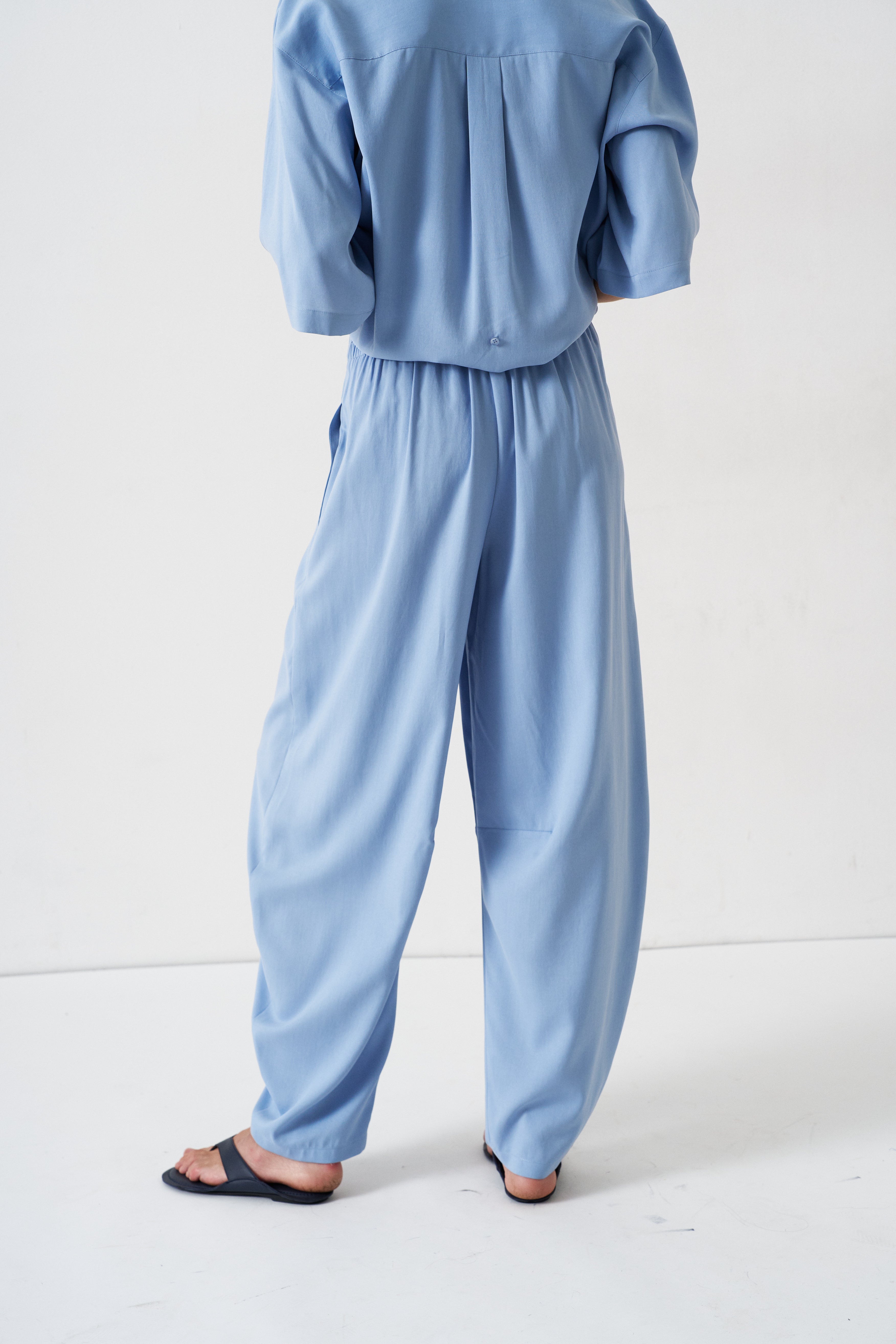 The Silk Arc Pant in Sky Blue