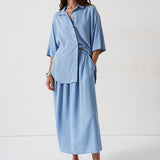 The Midi Swing Skirt in Avo