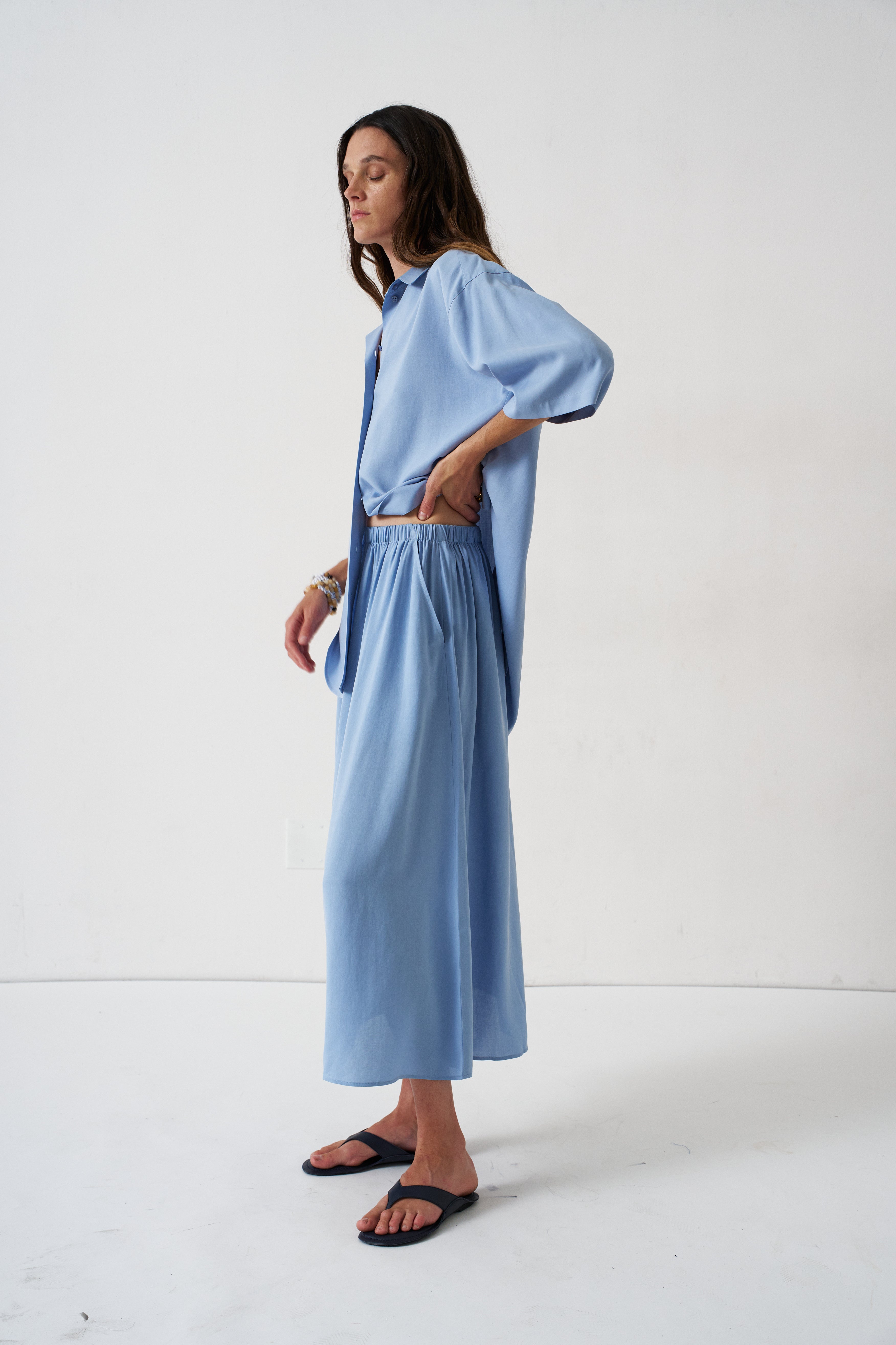 The Midi Swing Skirt in Avo