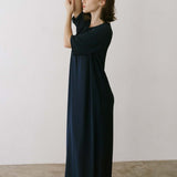 The Goddess Dress in Blue Lame