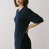 The Goddess Dress in Blue Lame