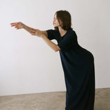 The Goddess Dress in Blue Lame