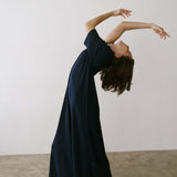 The Goddess Dress in Blue Lame