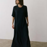 The Goddess Dress in Blue Lame