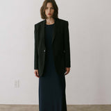 The Goddess Dress in Blue Lame