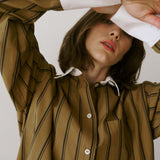 The Crosby Shirt in Goldenrod Stripe