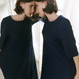 The Goddess Dress in Blue Lame