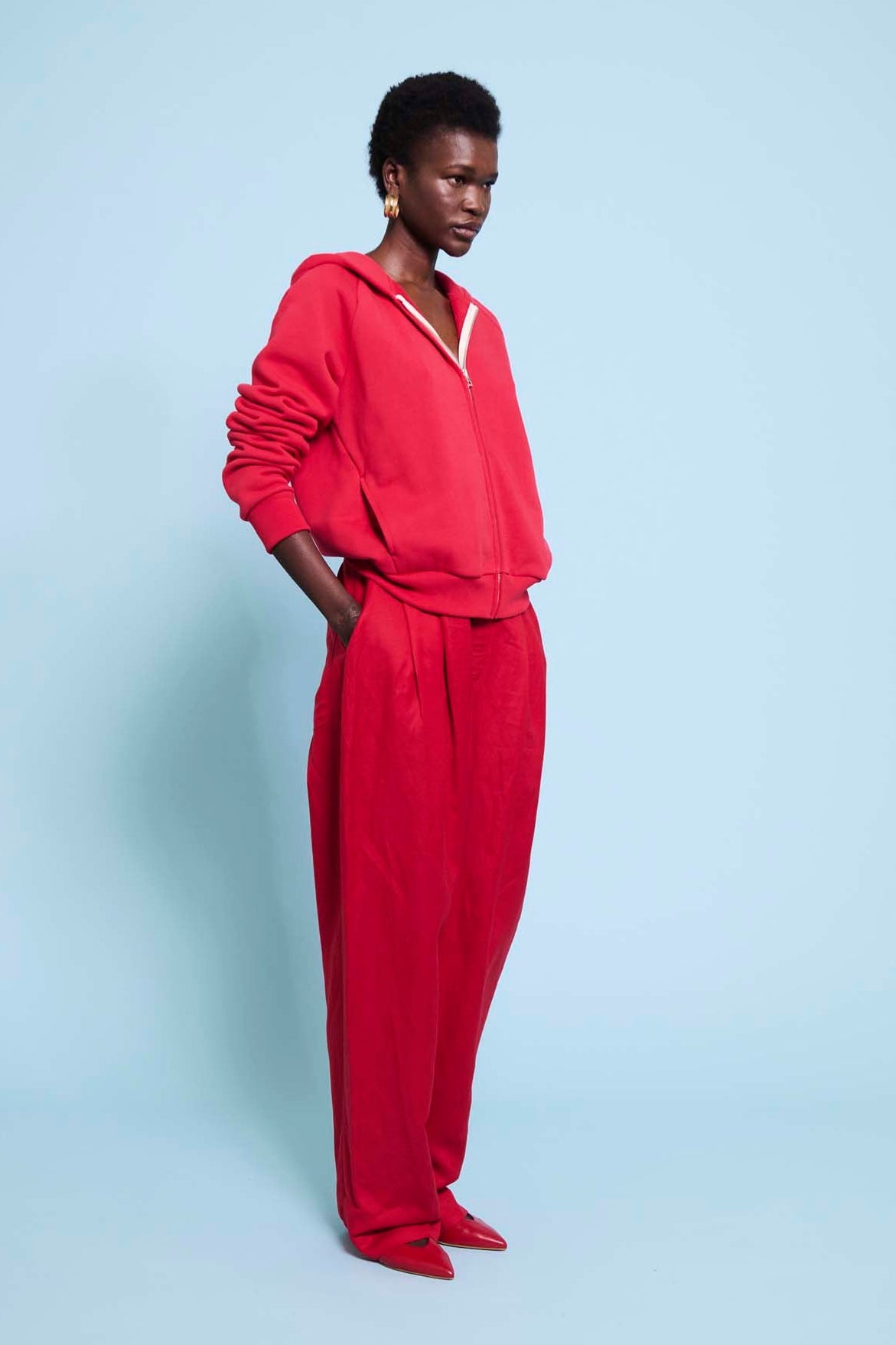 The Bird Hoodie in Red