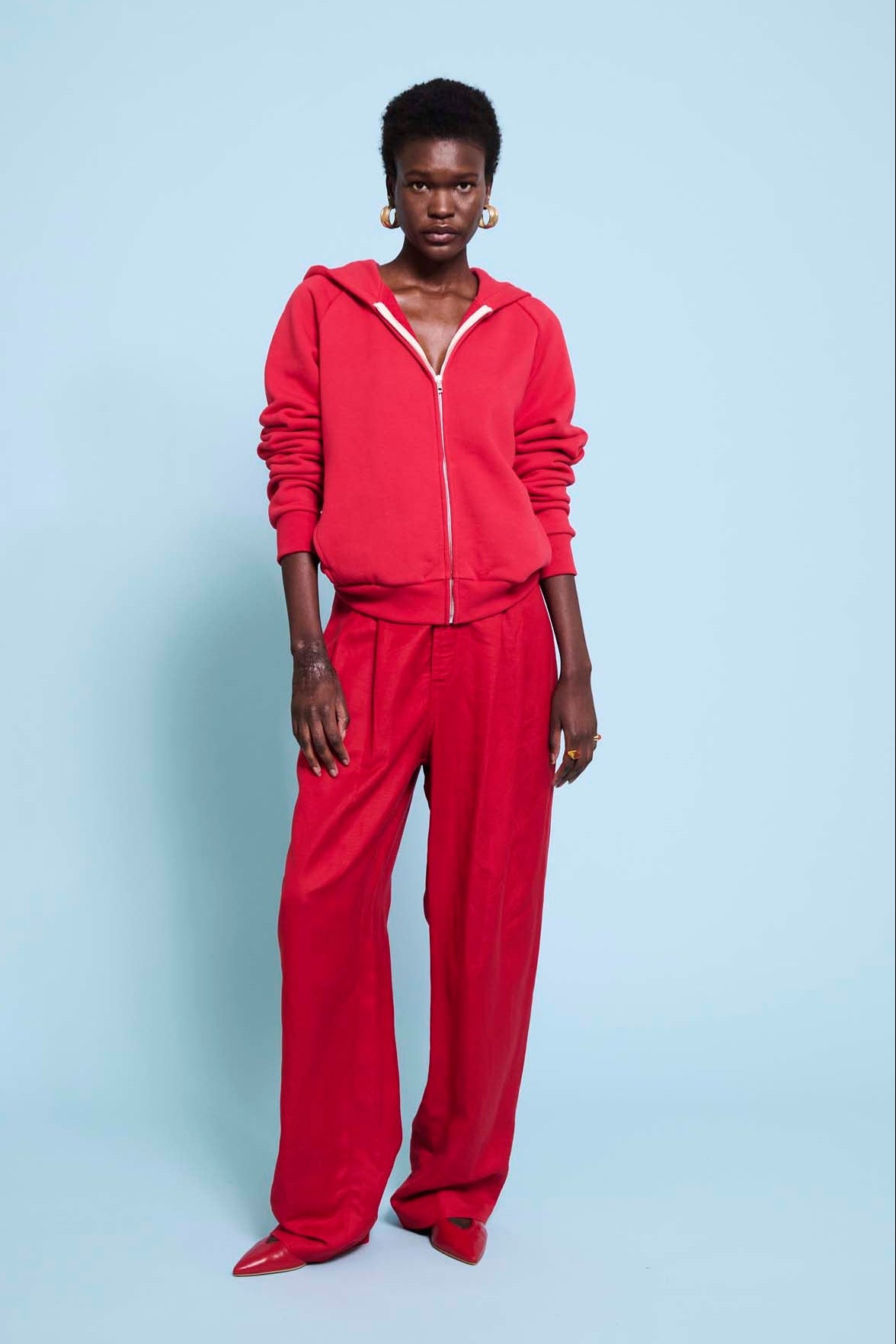 The Bird Hoodie in Red