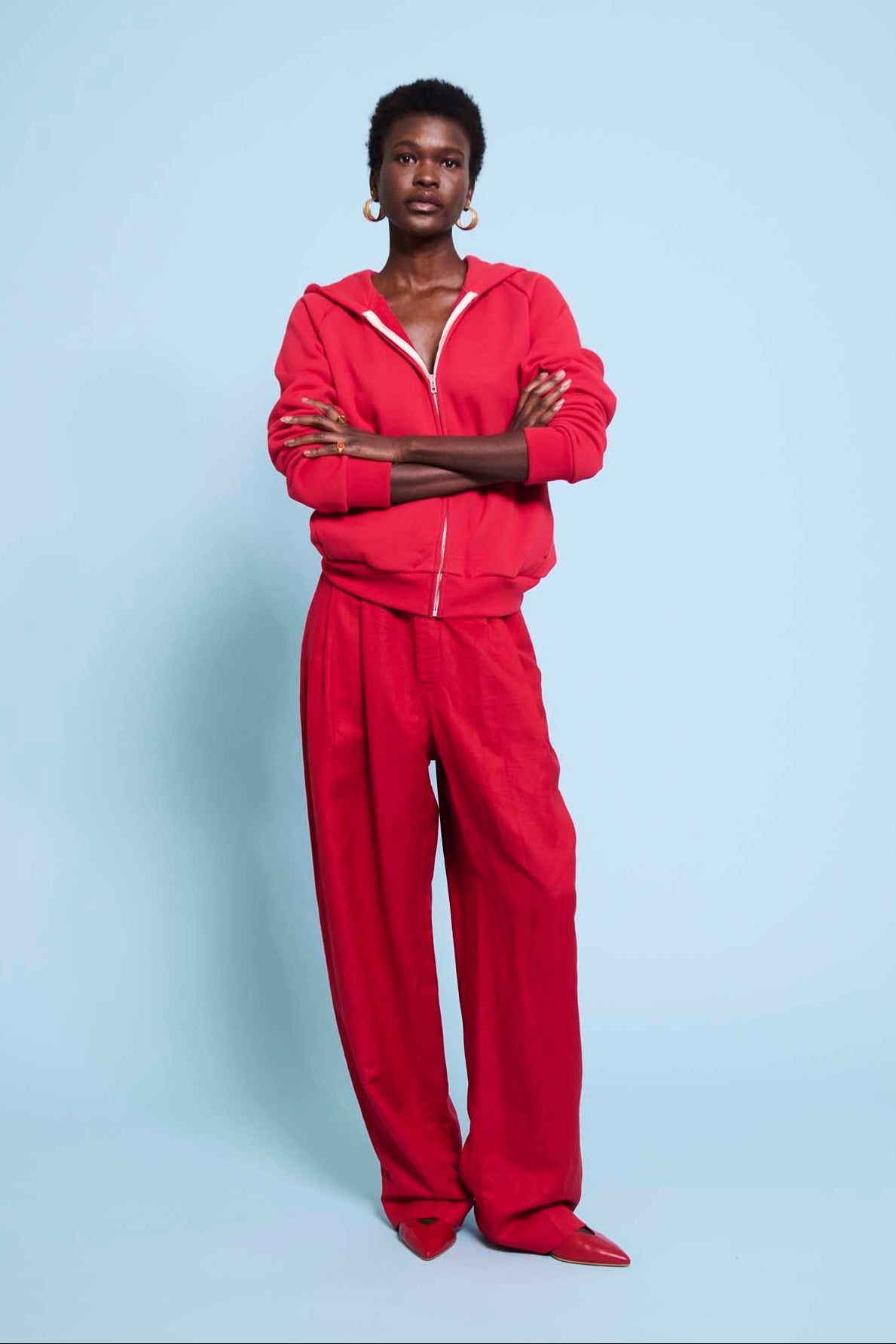 The Bird Hoodie in Red