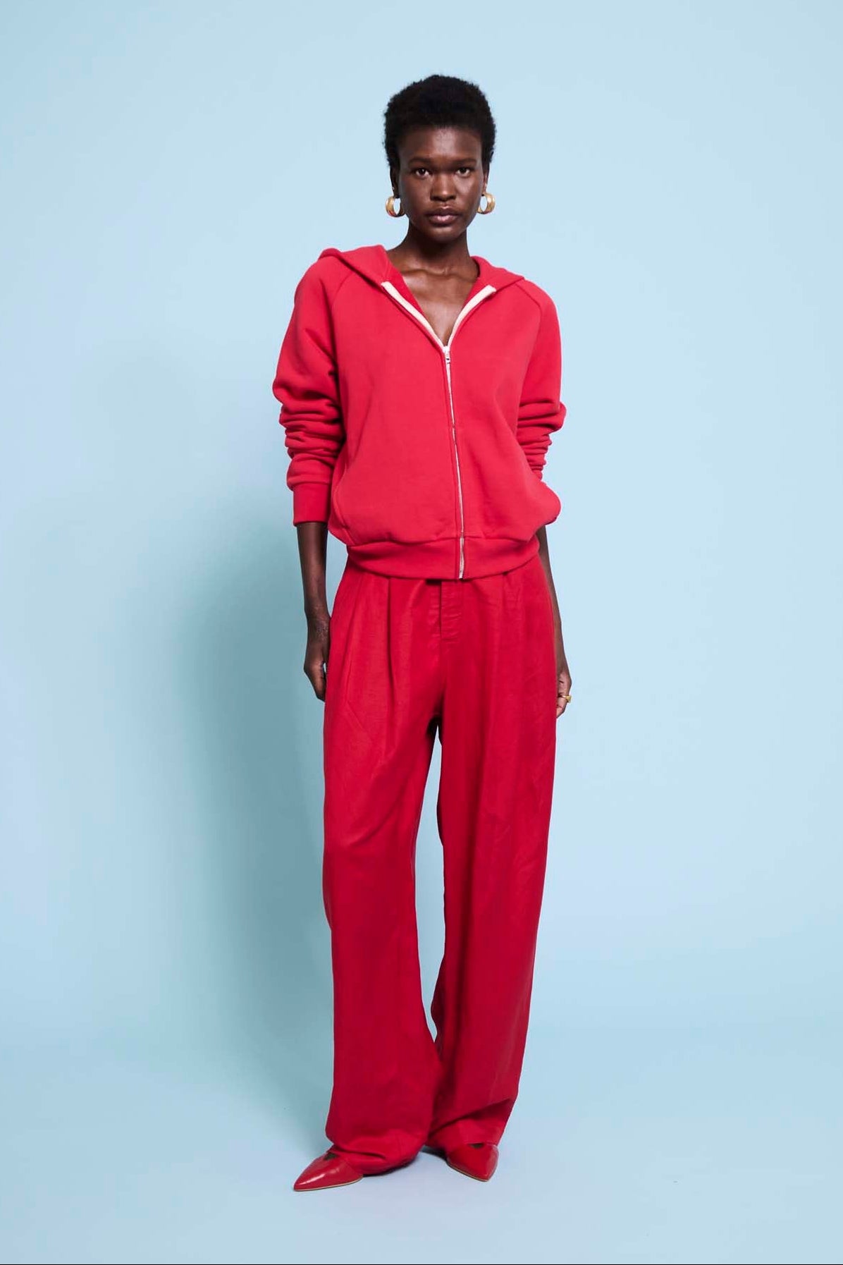 The Bird Hoodie in Red