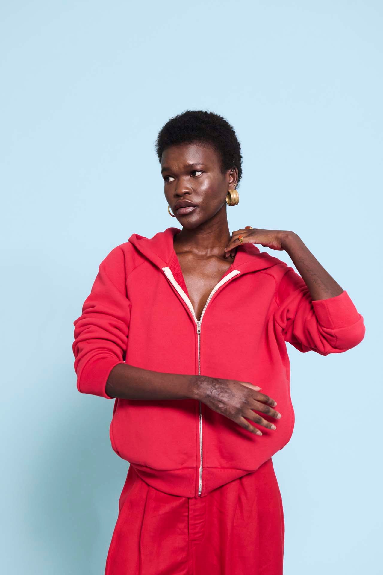 The Bird Hoodie in Red