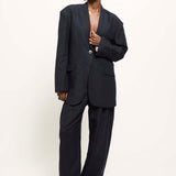 The Linen Oversized Blazer in Navy