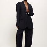 The Linen Oversized Blazer in Navy