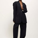 The Linen Oversized Blazer in Navy