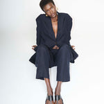 The Linen Oversized Blazer in Navy