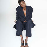 The Linen Oversized Blazer in Navy