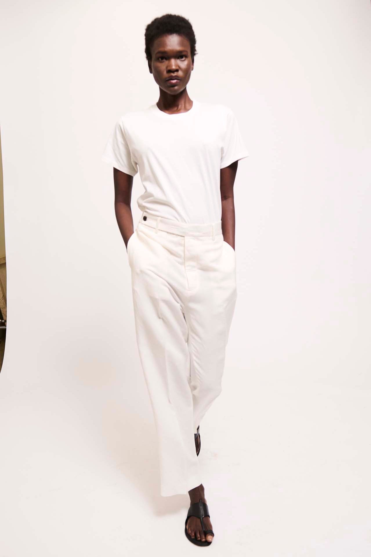 The Waist Tape Trouser in White