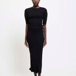 The Rib Pencil Skirt in Black